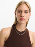 Collar De Eslabones Bicolor - Acero Inoxidable