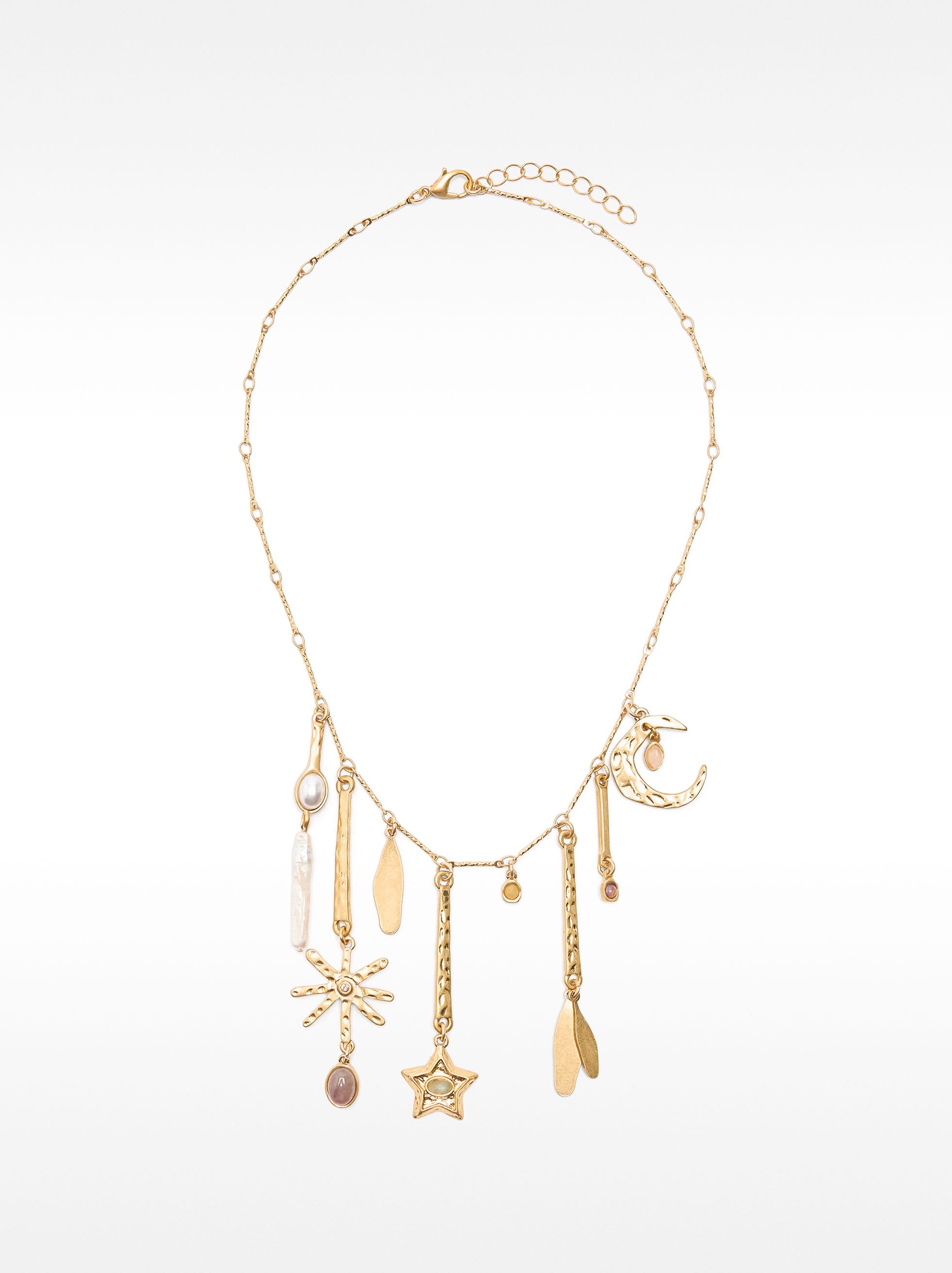 Collar Con Colgantes Y Piedras