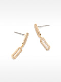 Pendientes Largos Rectangulares Con Circonitas