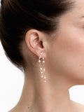 Pendientes Largos Con Circonitas Y Perlas De Agua Dulce