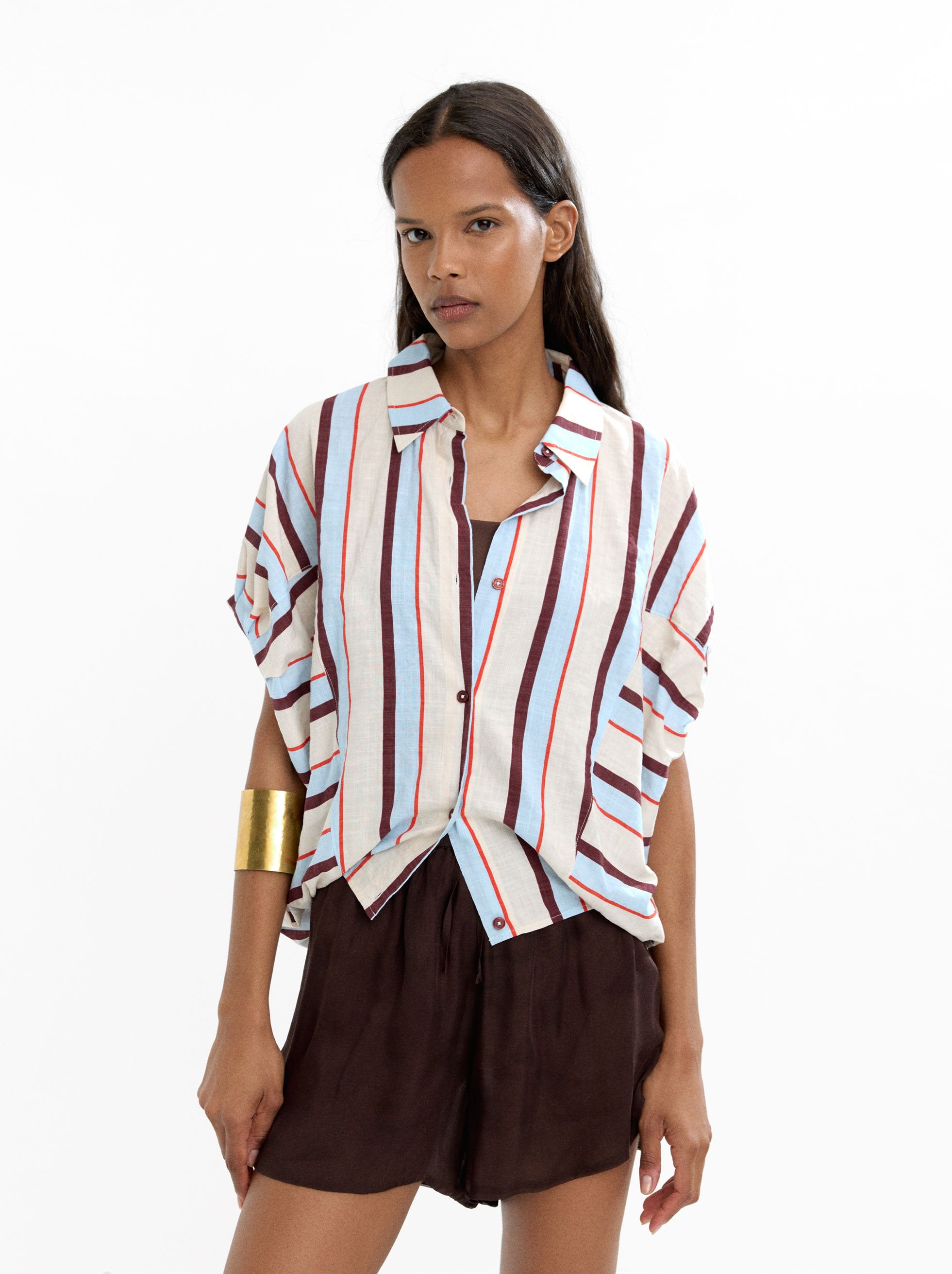 Camisa De Algodón A Rayas