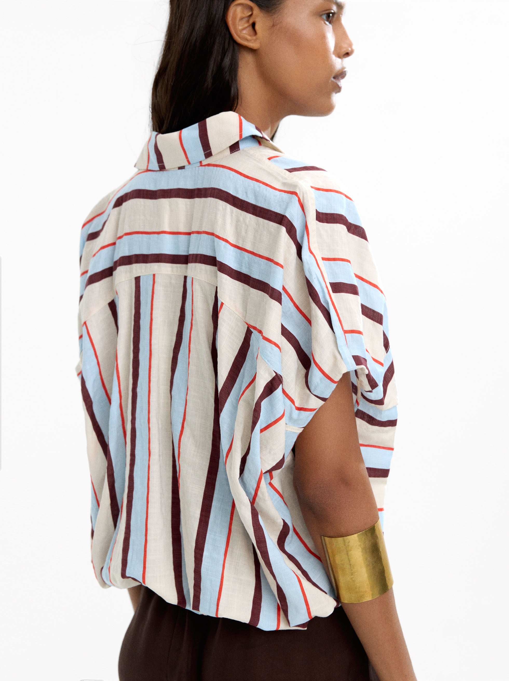 Camisa De Algodón A Rayas