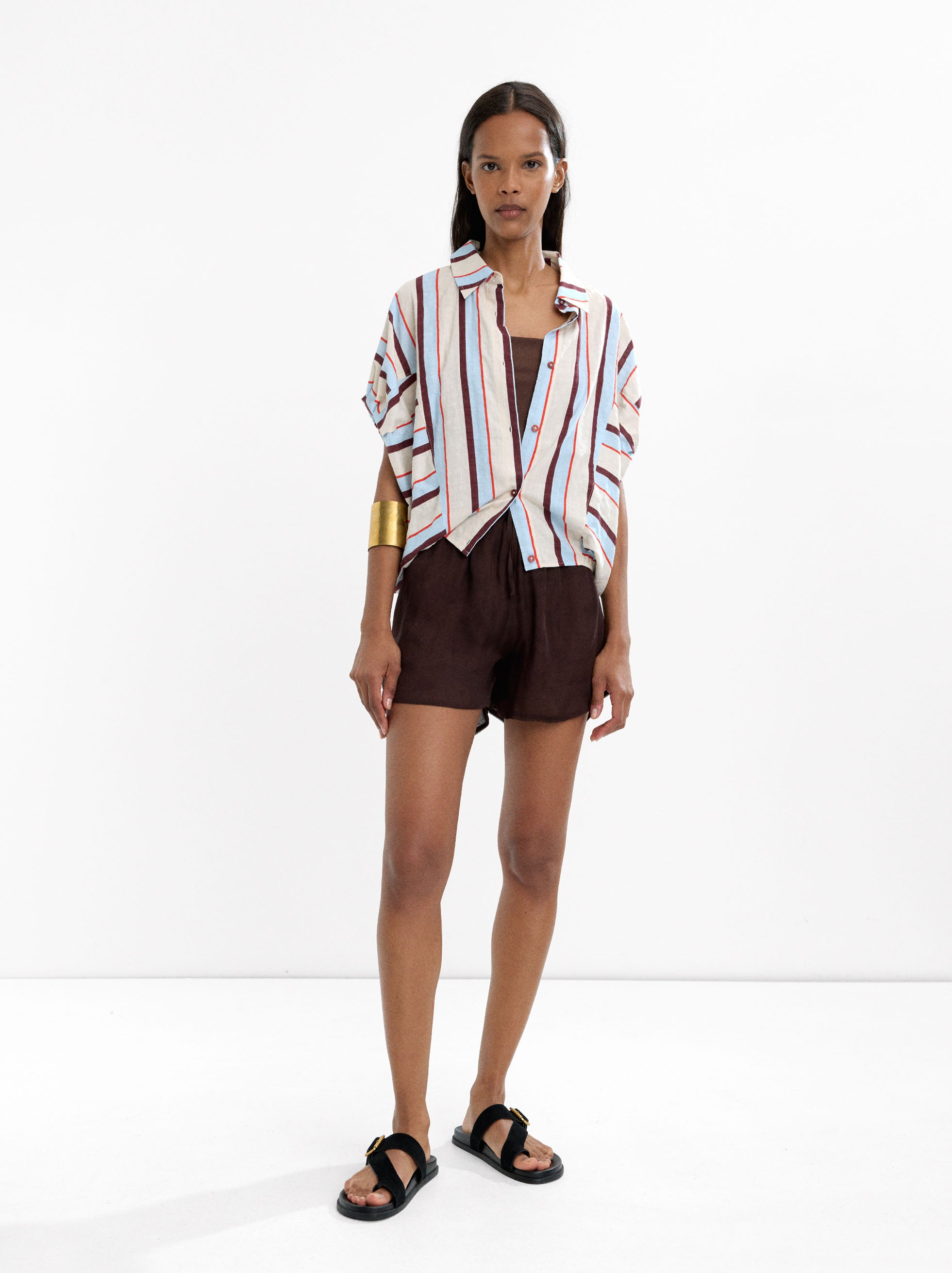 Camisa De Algodón A Rayas