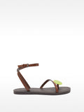 Sandalias Planas De Piel Con Adorno