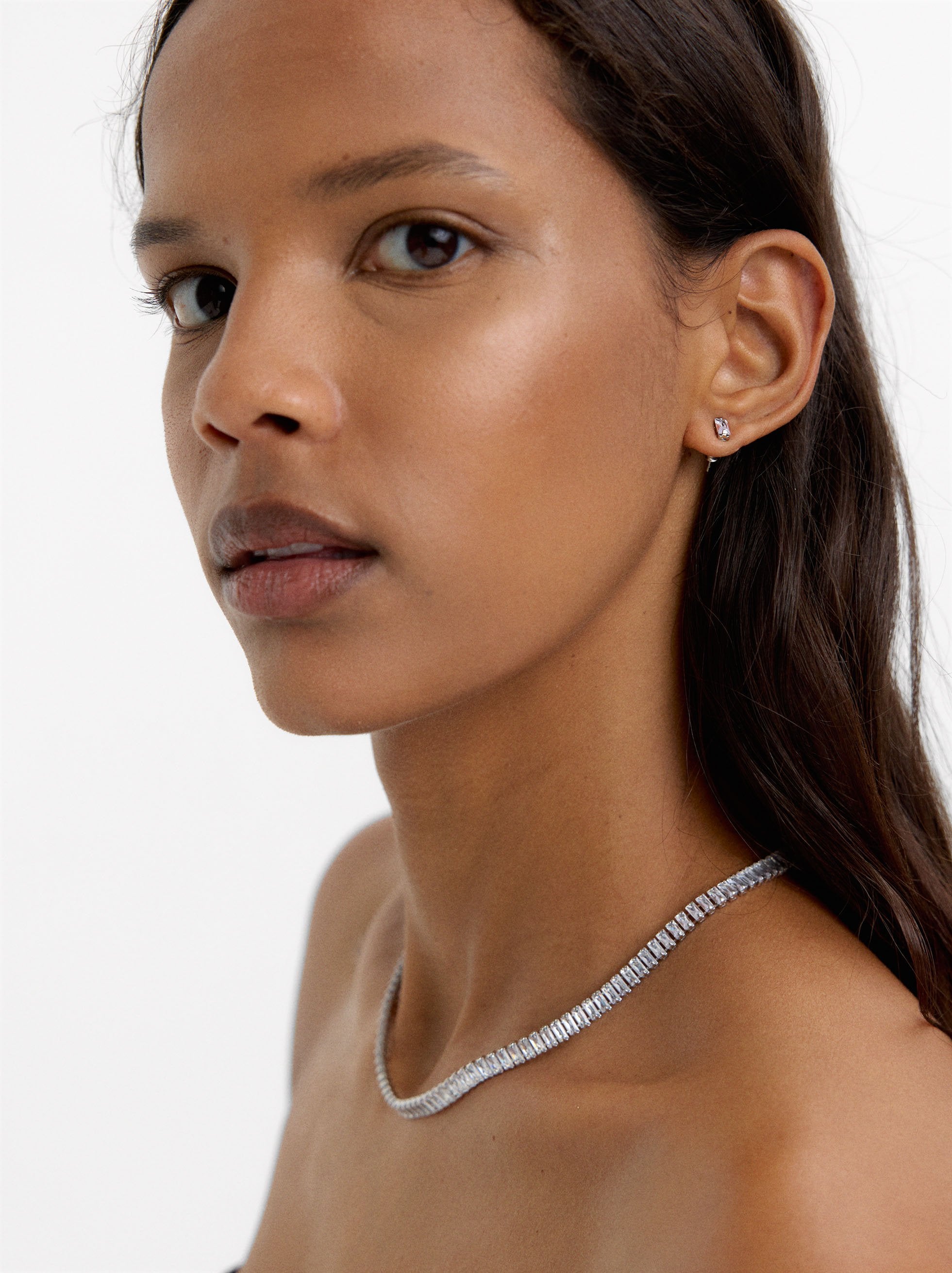 Set De Collar Y Pendientes Con Circonitas