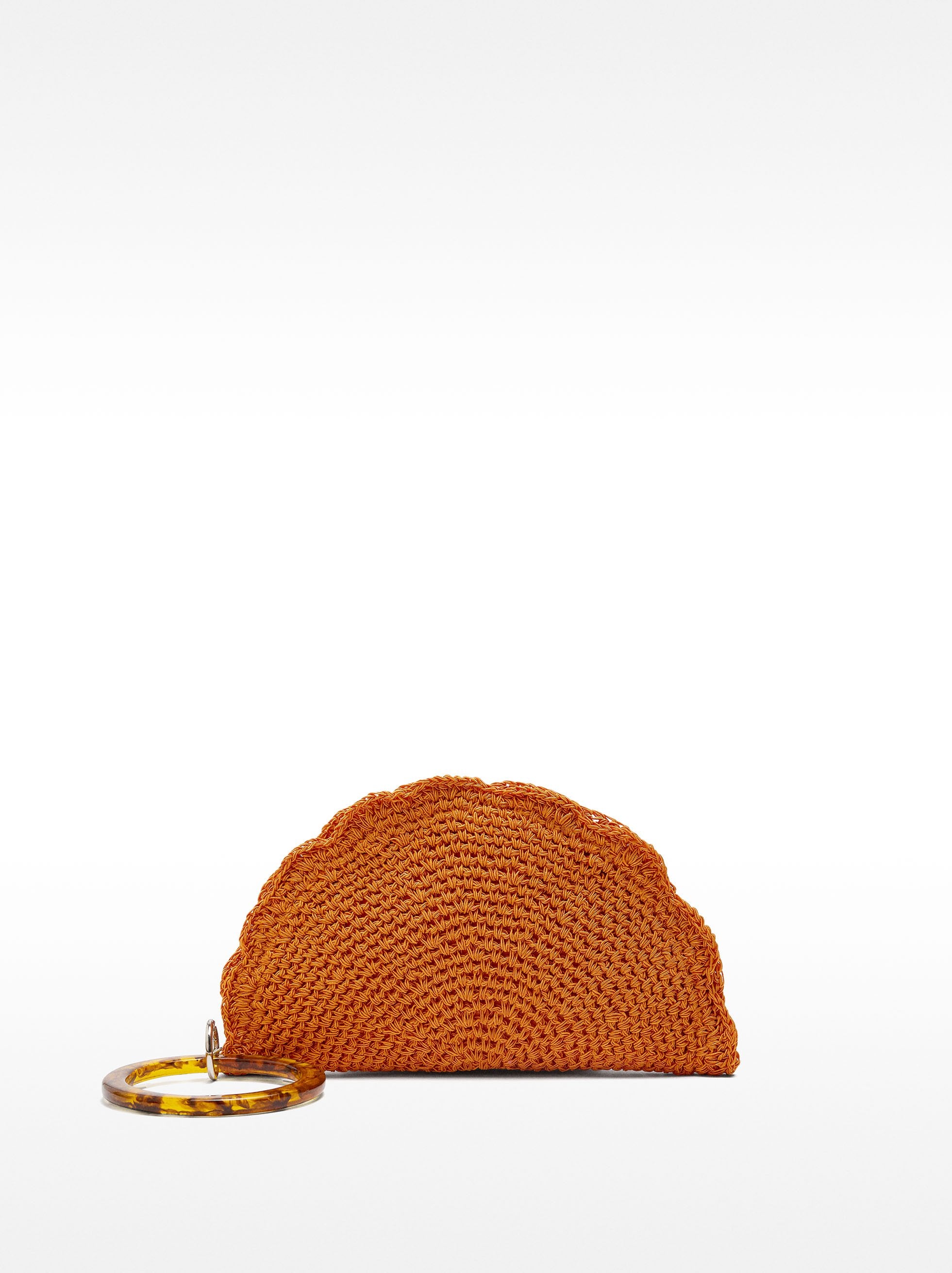 Bolso De Mano Ovalado Con Efecto Rafia