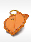 Bolso De Mano Ovalado Con Efecto Rafia