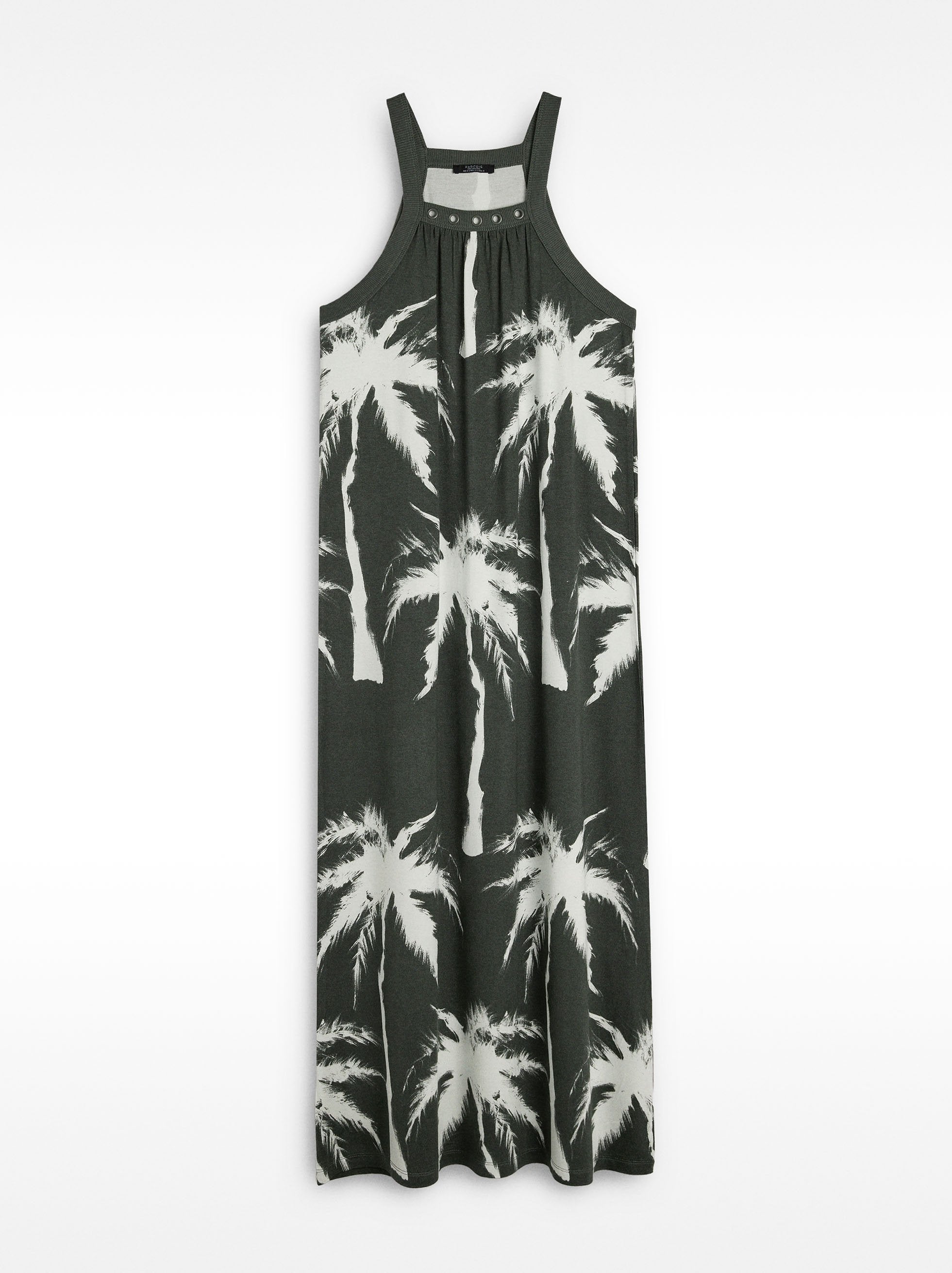Vestido Largo Con Estampado De Palmeras