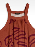 Vestido Largo Estampado De Hojas