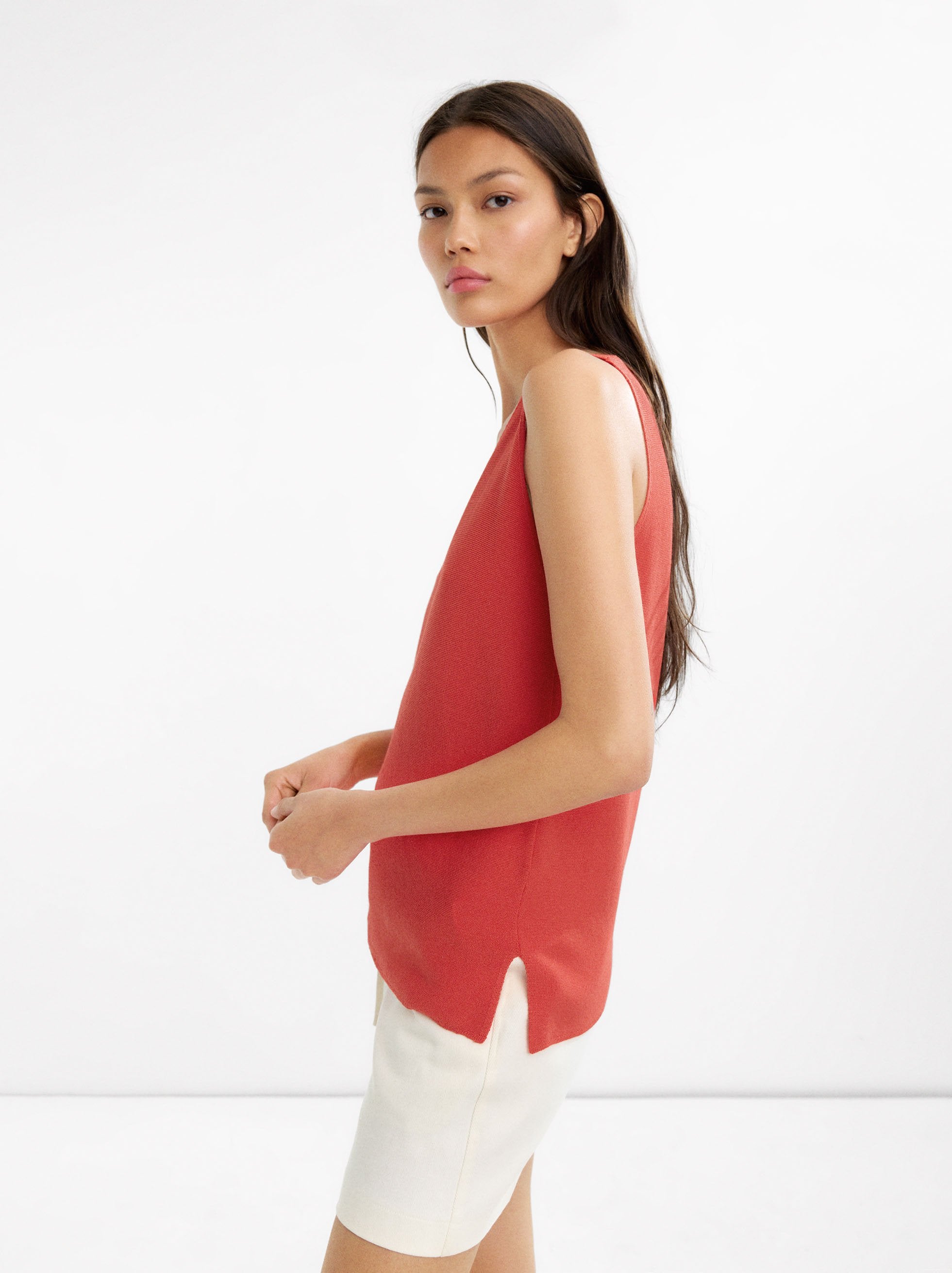 Top De Punto Con Cuello V