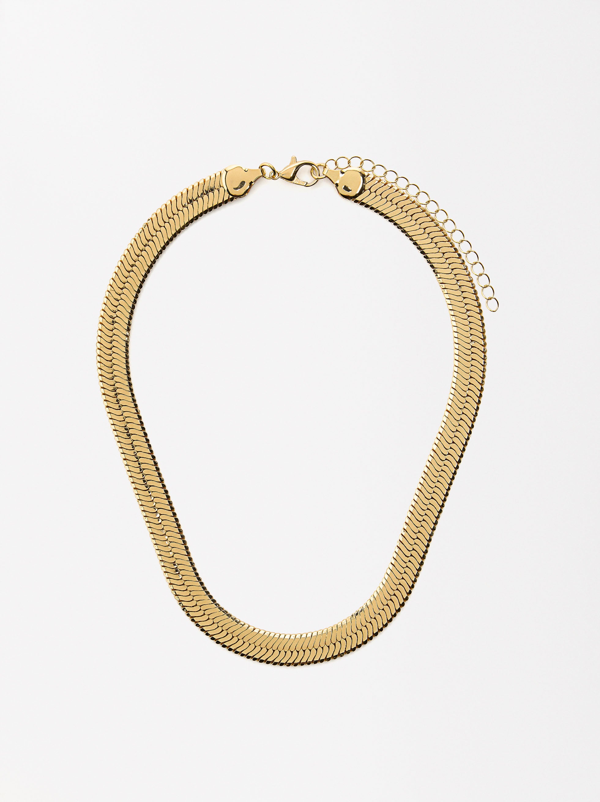 Collar Corto Con Cadena De Serpiente
