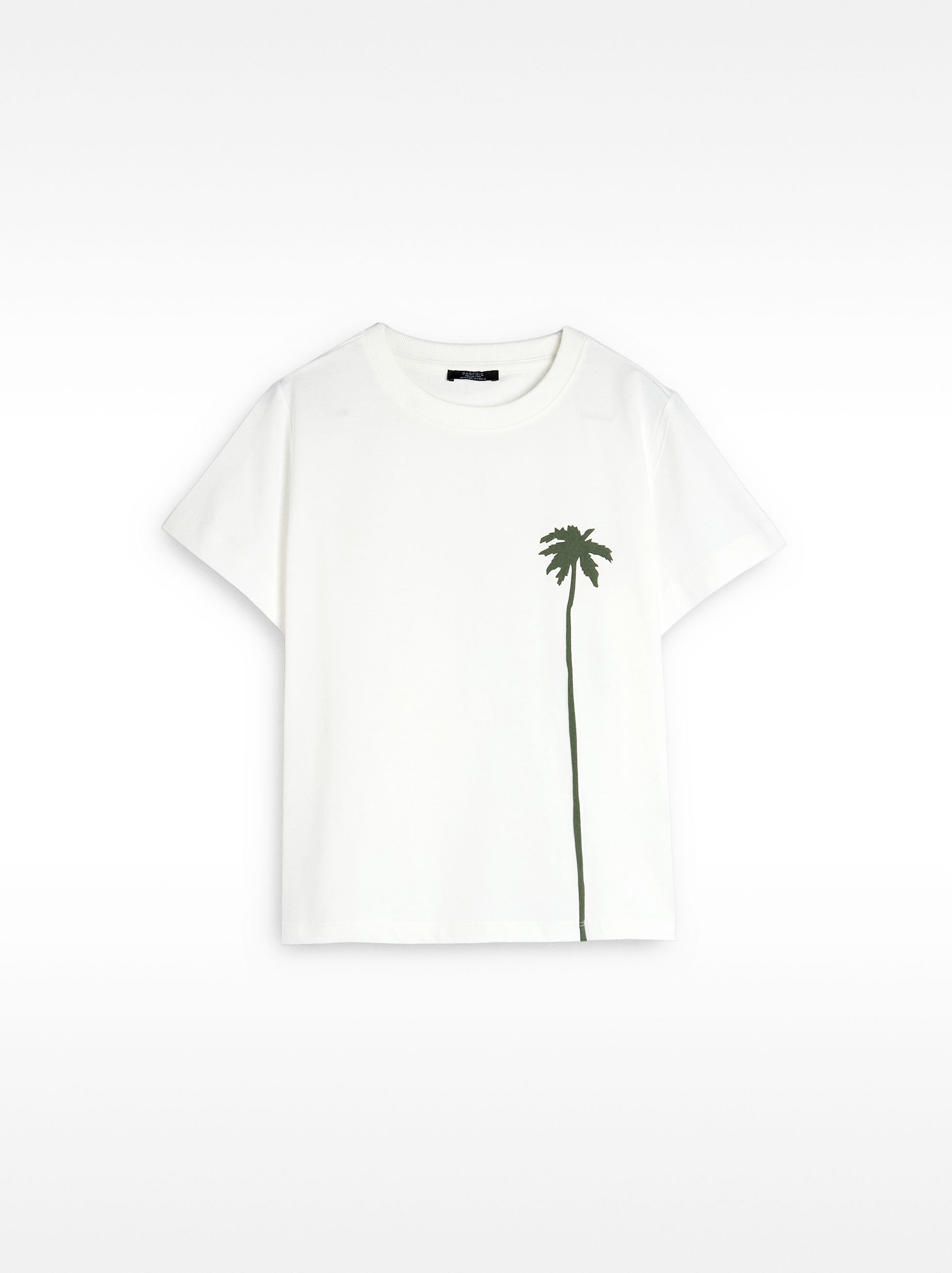 Camiseta 100% Algodón Estampado De Palmeras