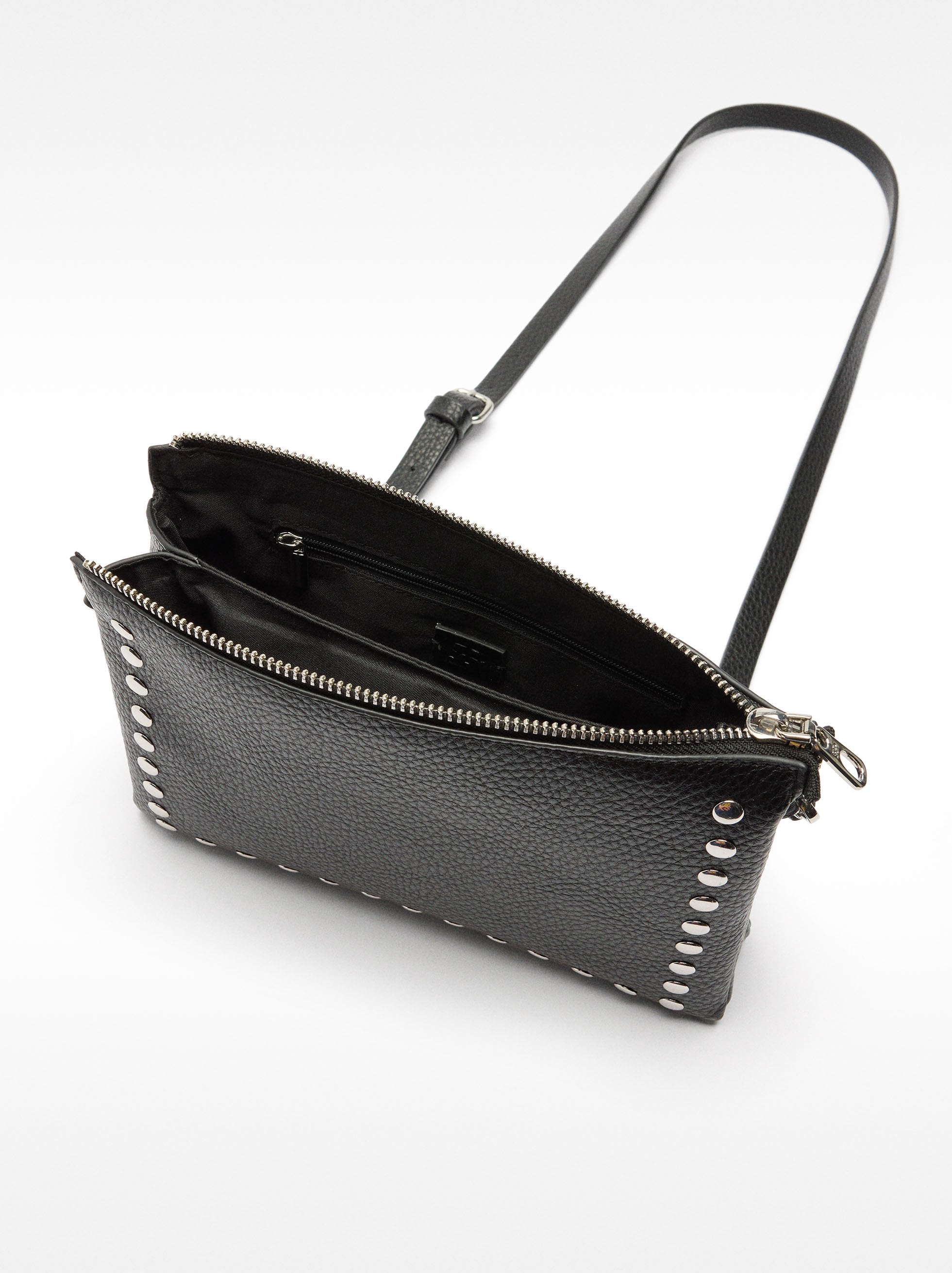 Bolso Bandolera Doble Con Tachuelas