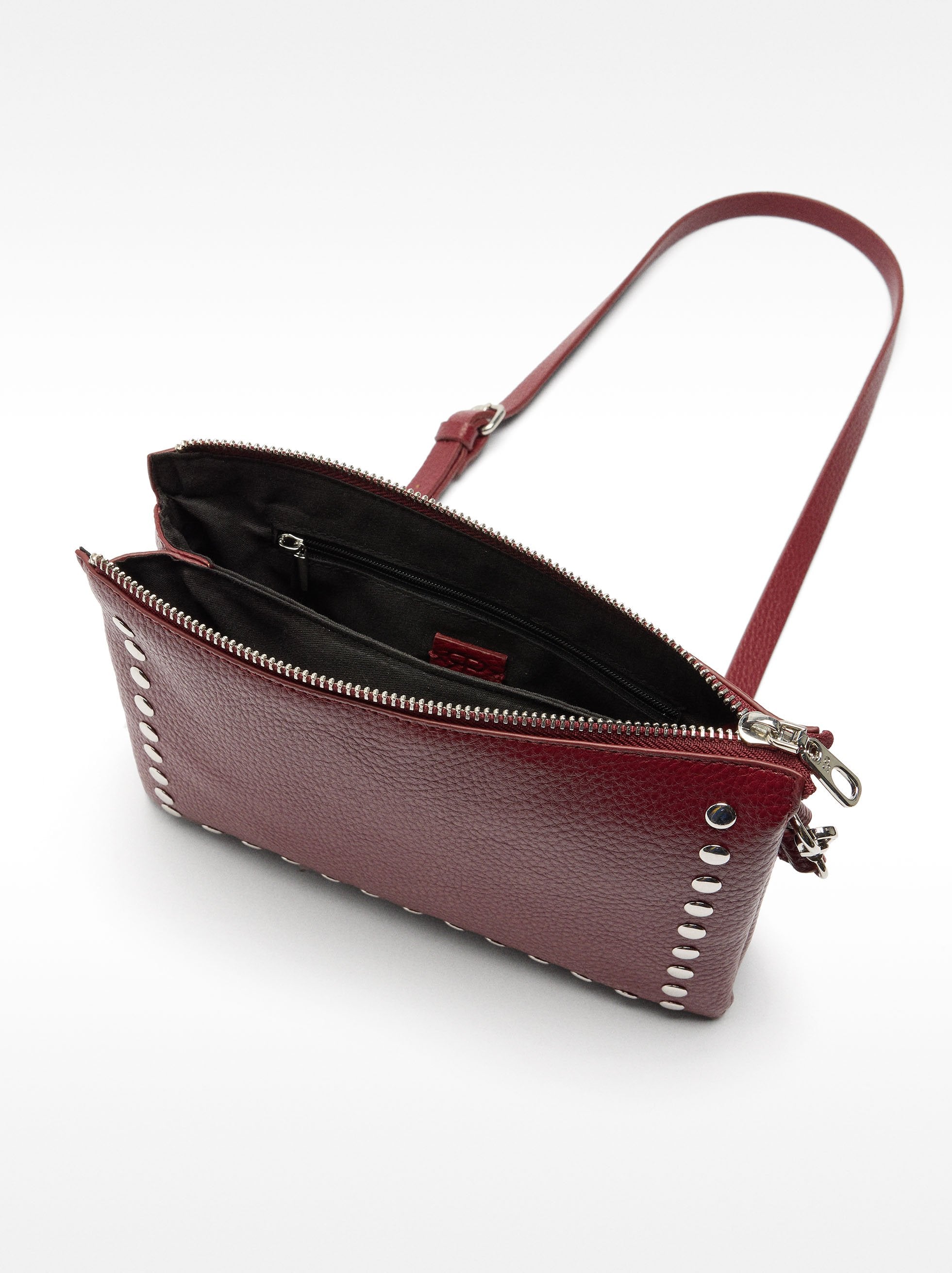 Bolso Bandolera Doble Con Tachuelas