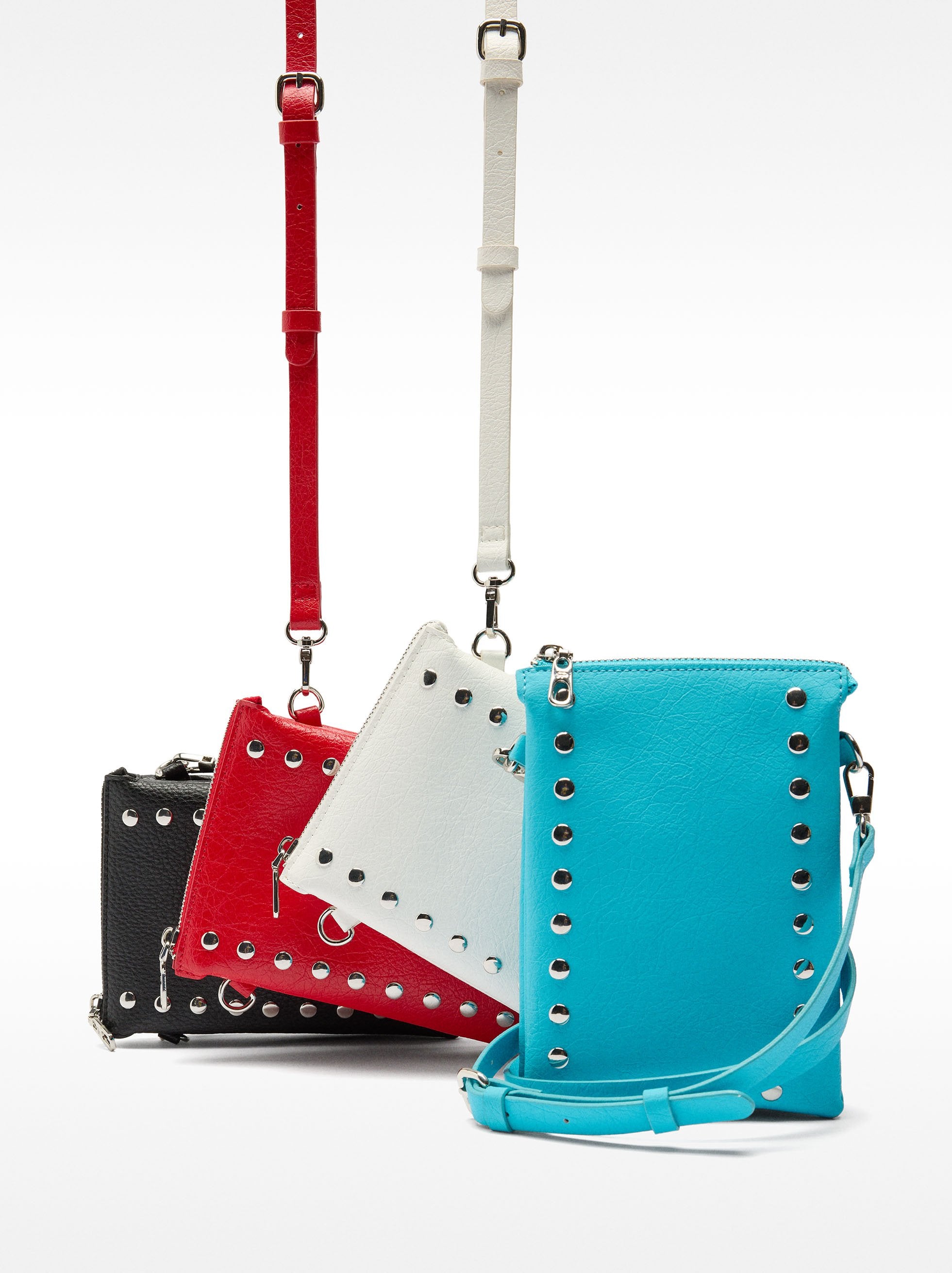 Bolso Bandolera Doble Con Tachuelas