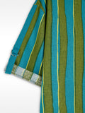Vestido Camisero A Rayas Mezcla De Lino