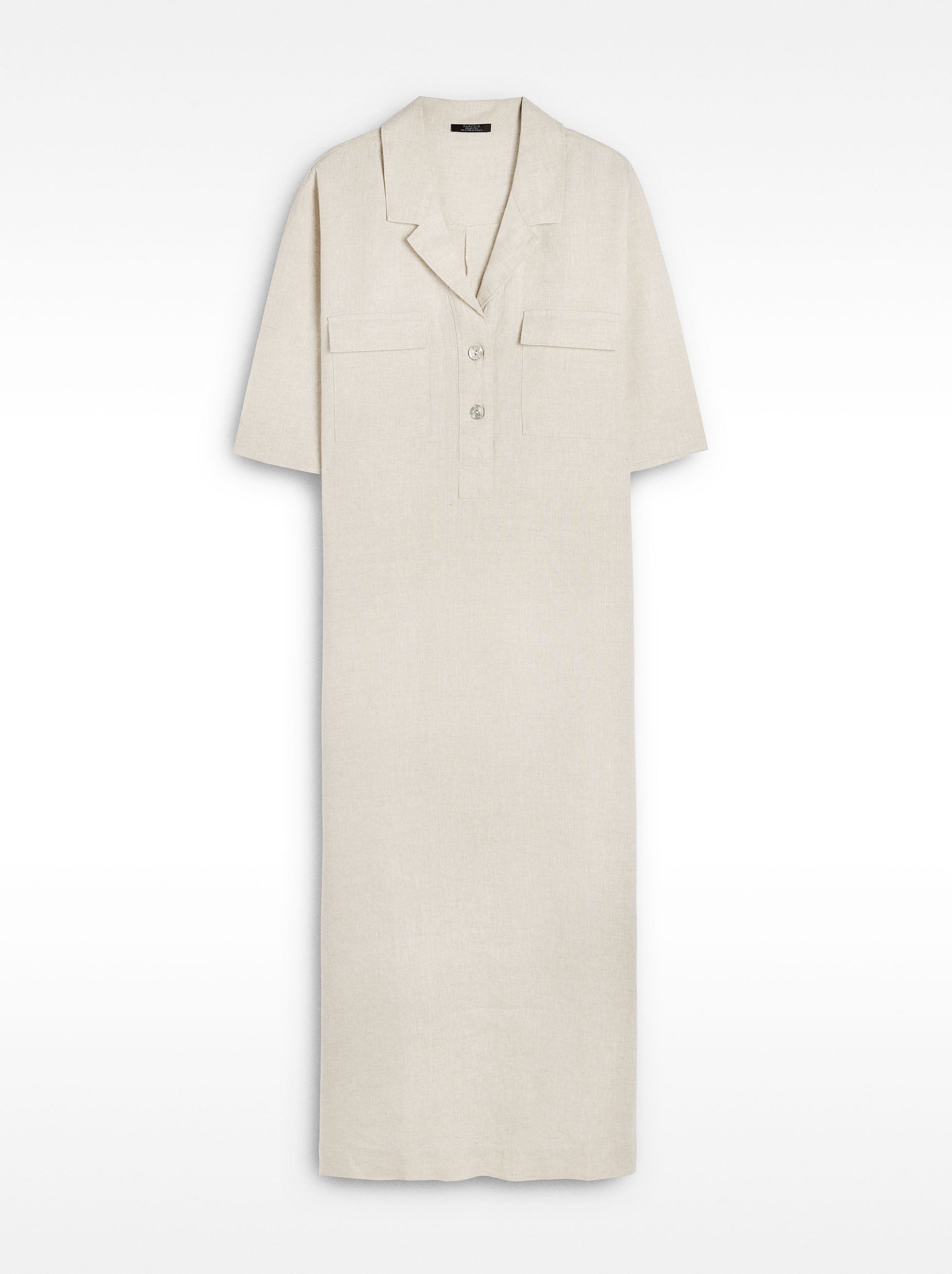 Vestido Camisero Largo 100% Lino