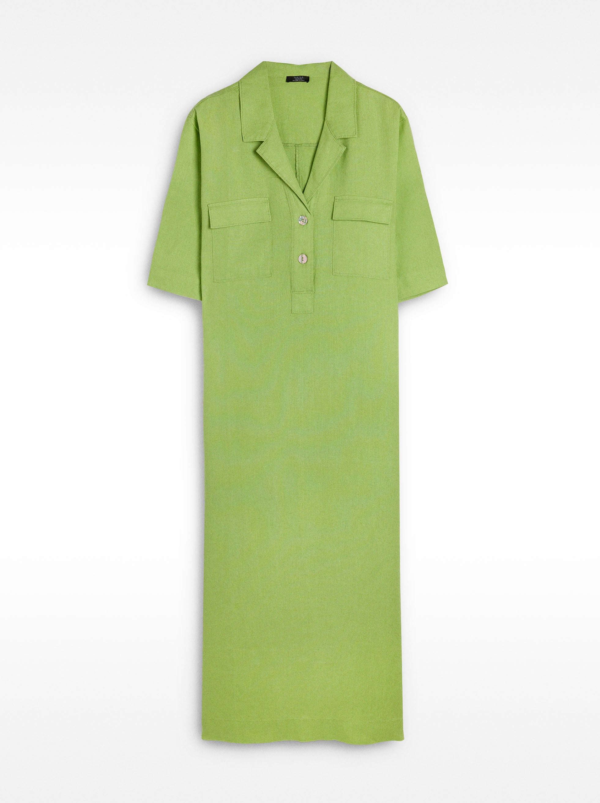 Vestido Camisero Largo 100% Lino