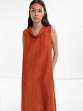 Vestido Midi 100% De Lino