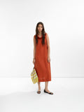 Vestido Midi 100% De Lino
