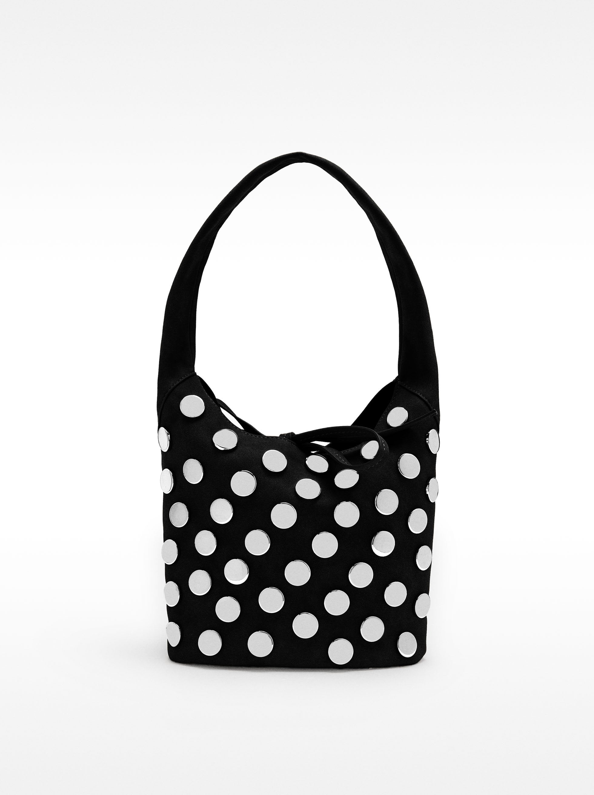 Bolso De Hombro Efecto Piel Con Tachuelas