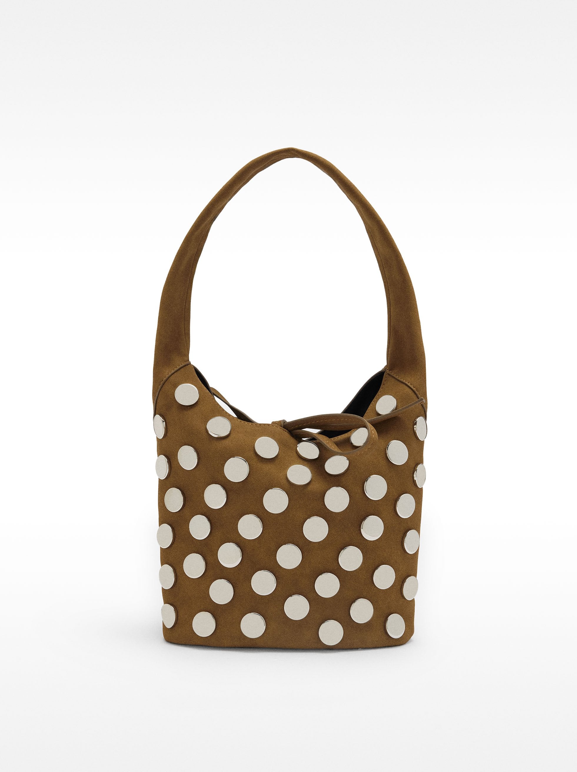 Bolso De Hombro Efecto Piel Con Tachuelas