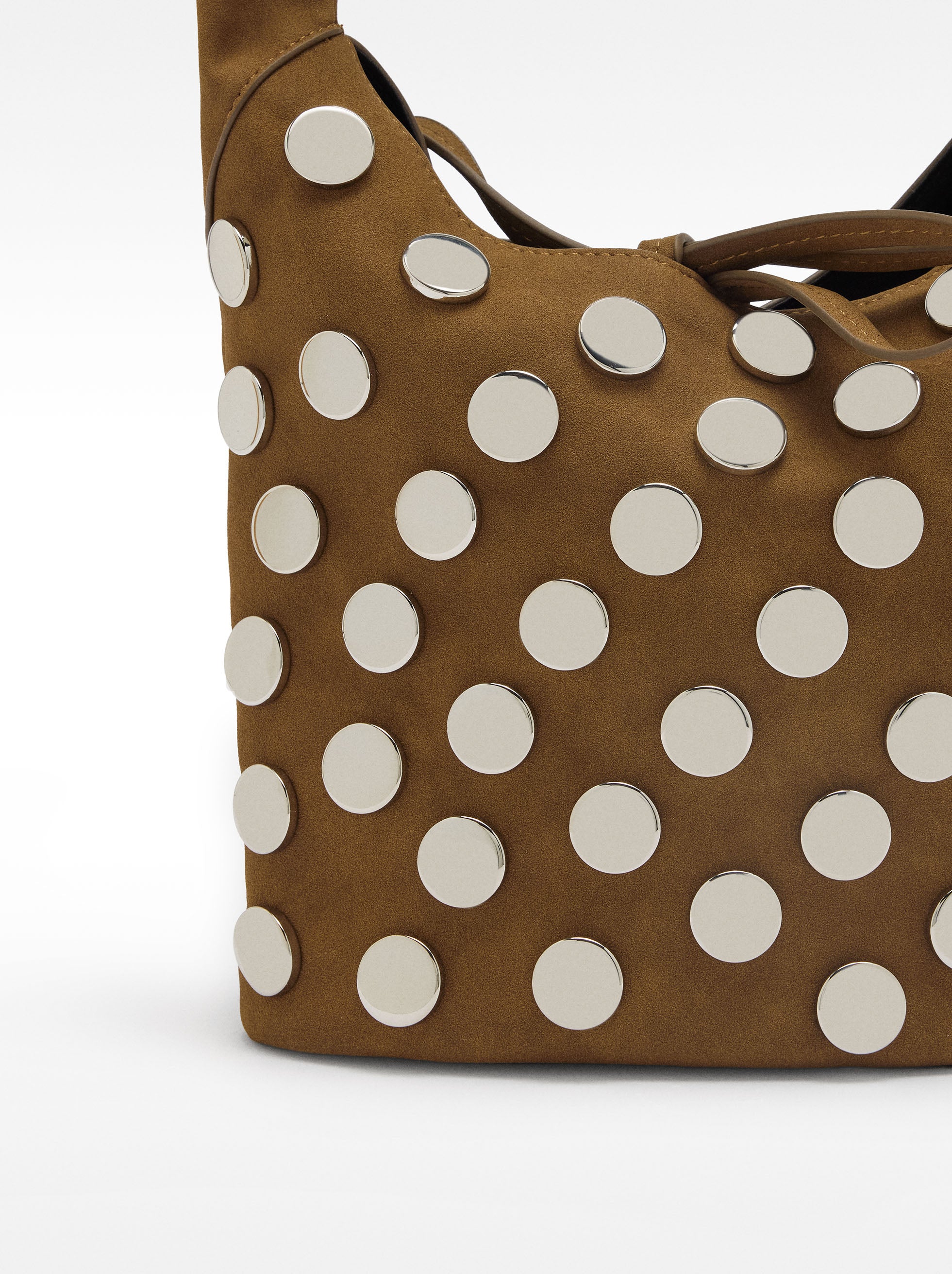 Bolso De Hombro Efecto Piel Con Tachuelas