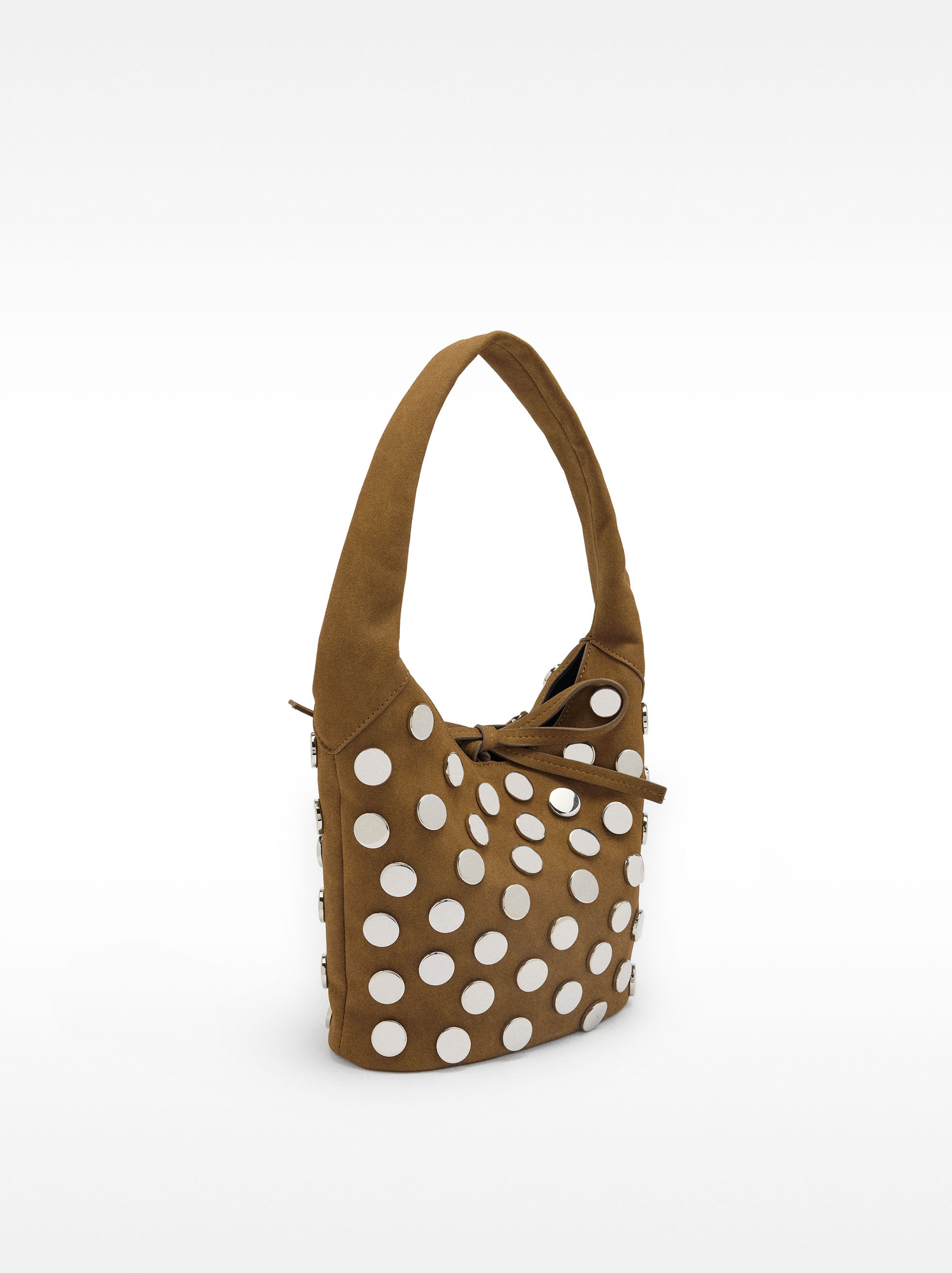 Bolso De Hombro Efecto Piel Con Tachuelas