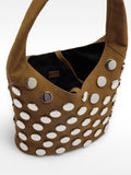 Bolso De Hombro Efecto Piel Con Tachuelas