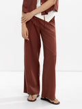 Pantalón Recto Con Lino