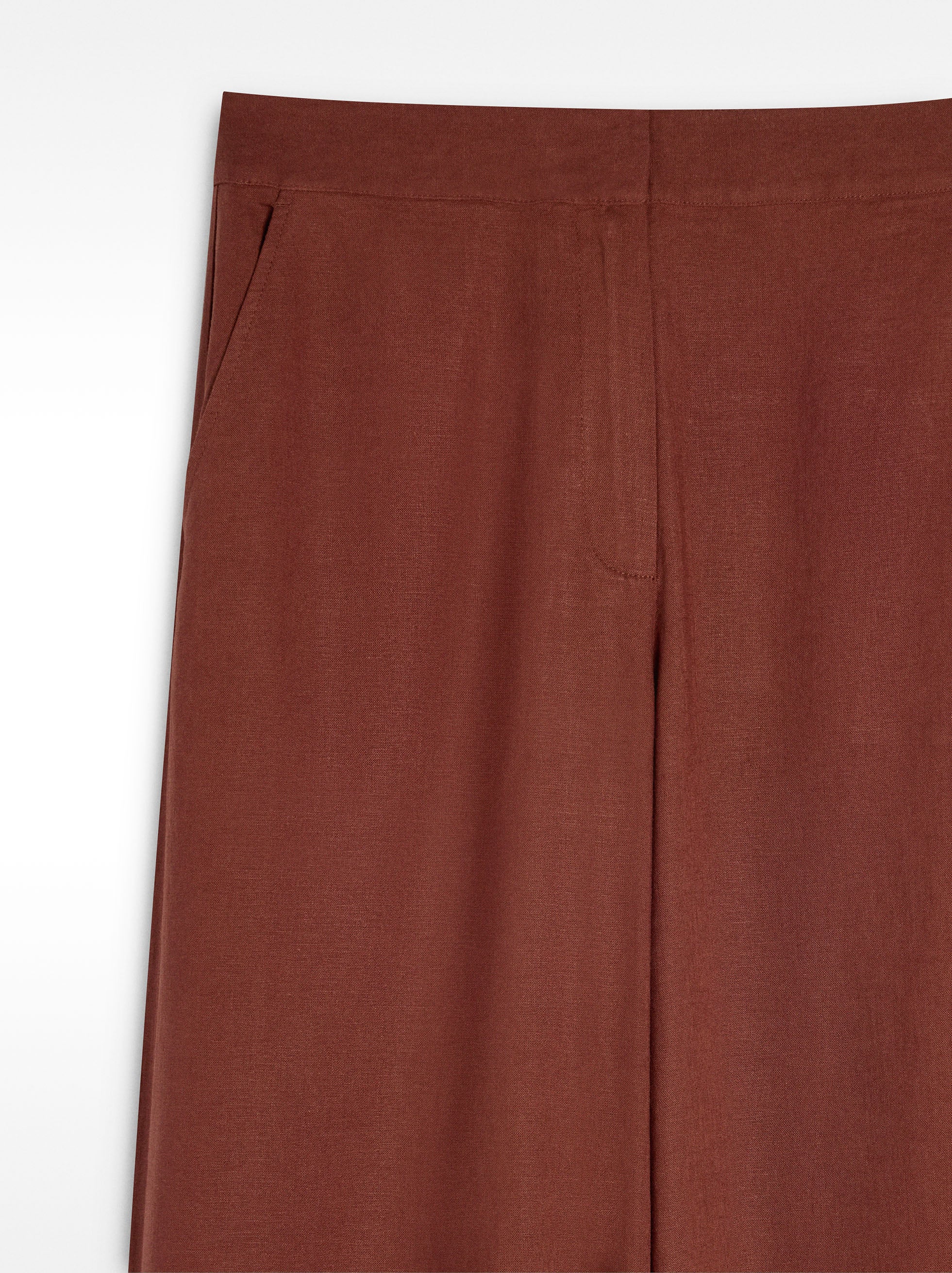 Pantalón Recto Con Lino