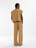 Pantalón Recto Con Lino
