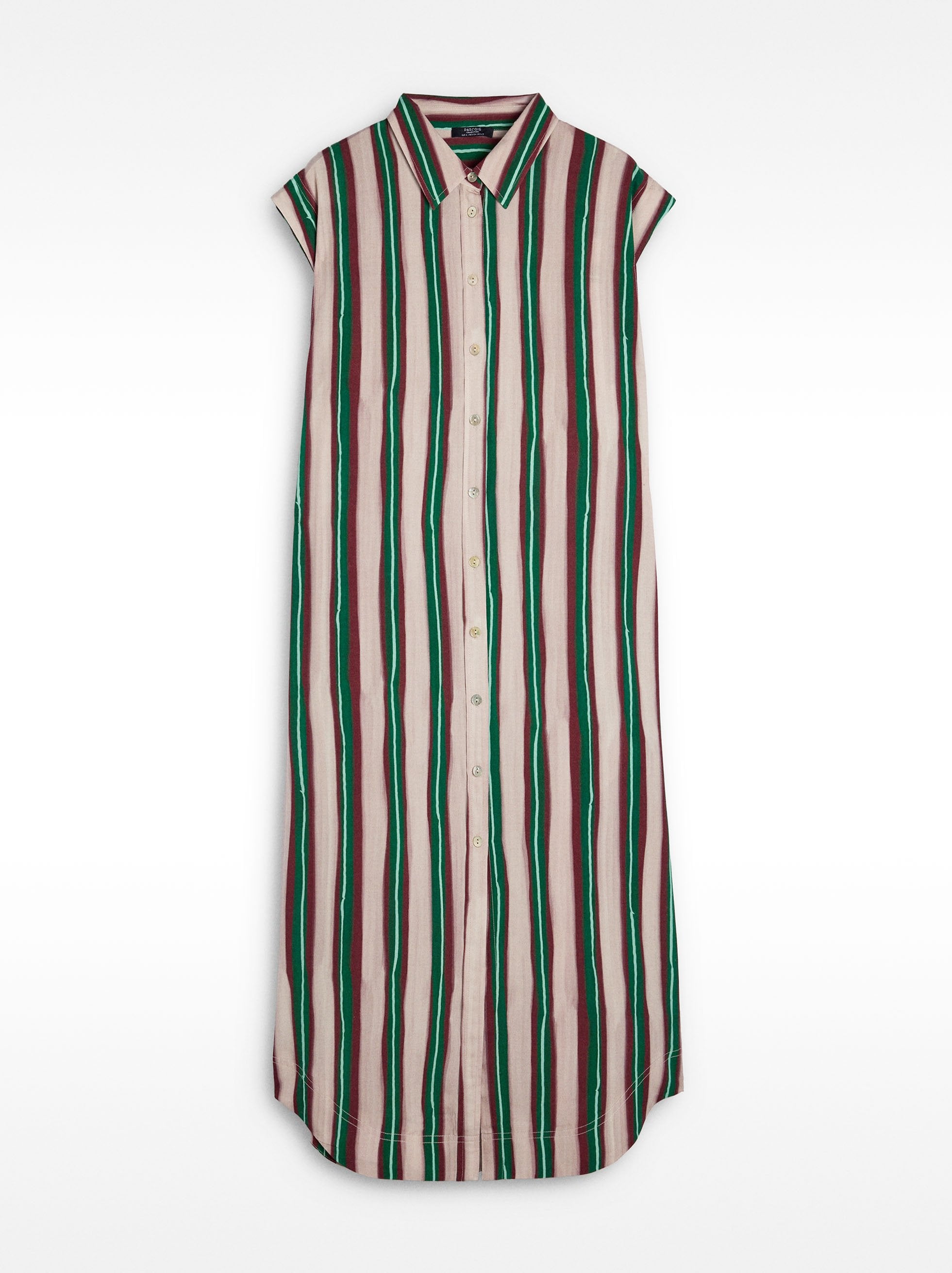 Vestido Camisero Midi A Rayas