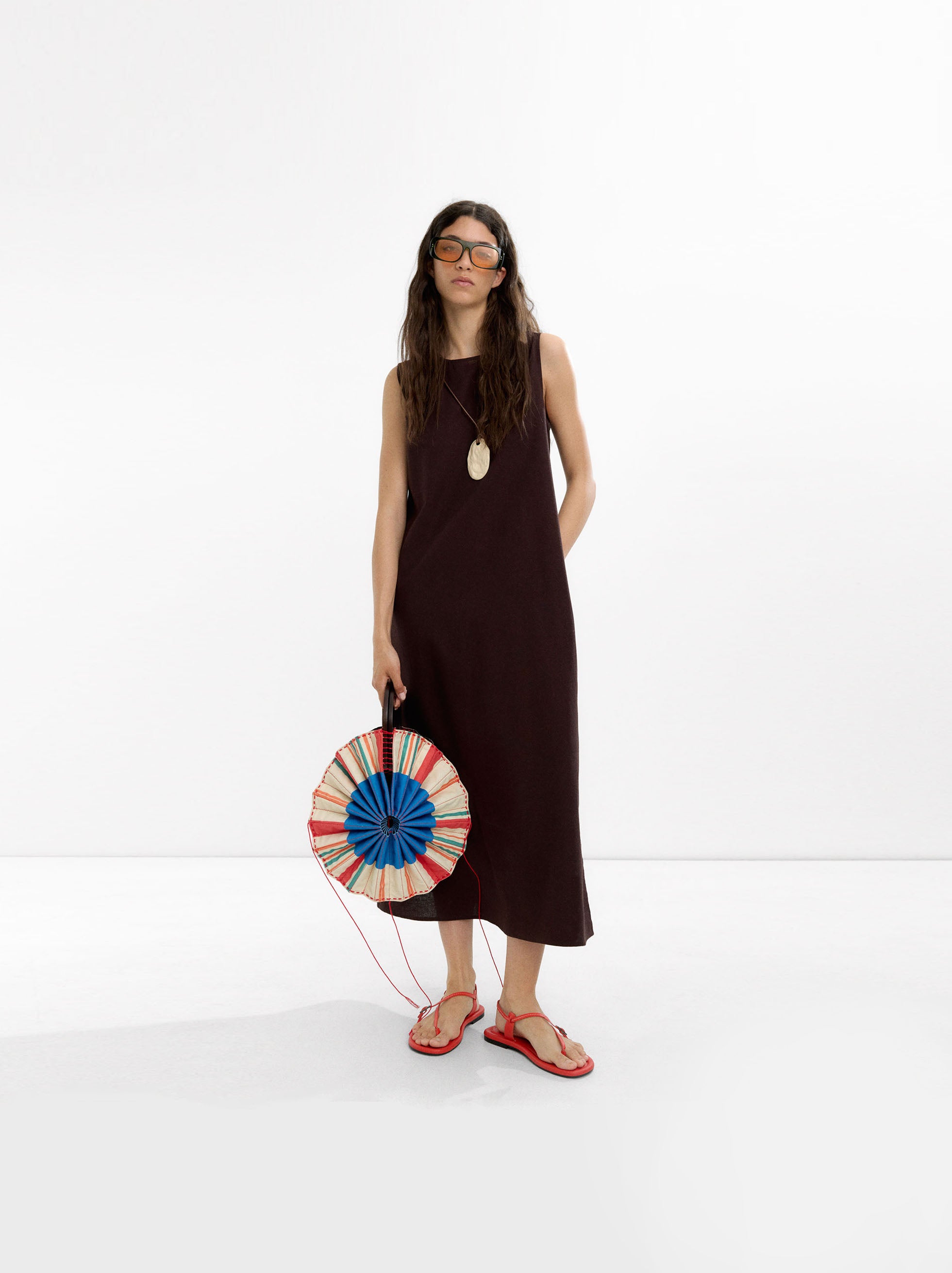 Vestido De Algodón Y Lino