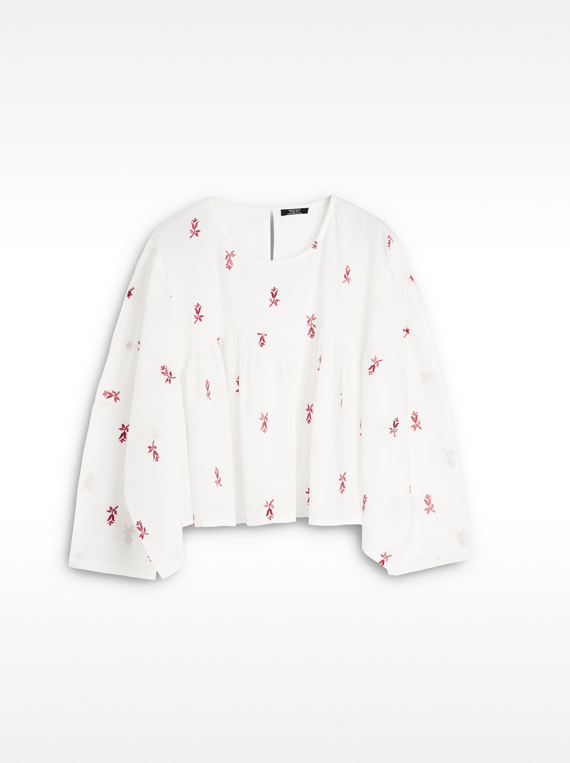 Blusa Con Bordado De 100% Algodón