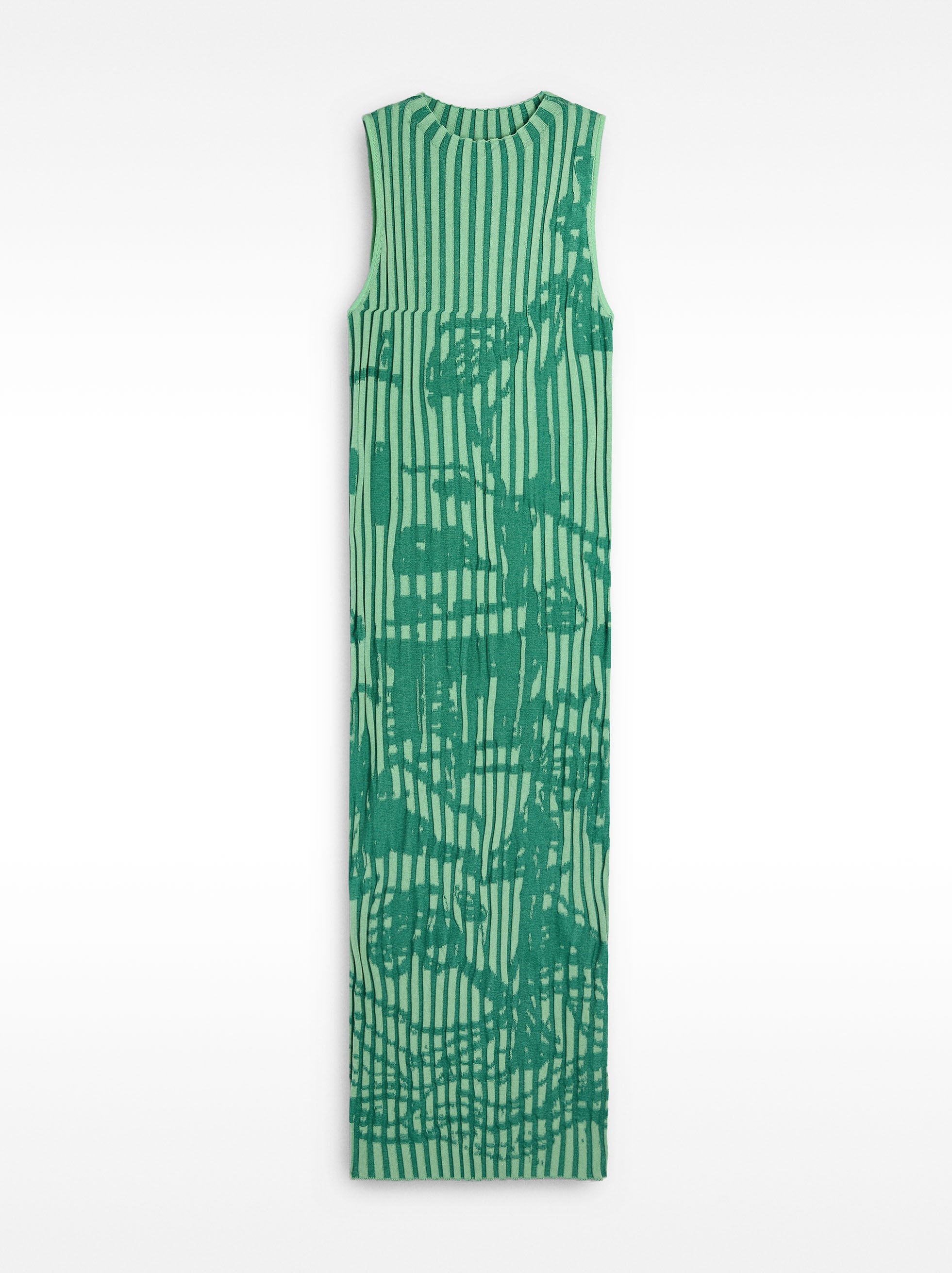 Vestido De Punto A Rayas Con Estampado