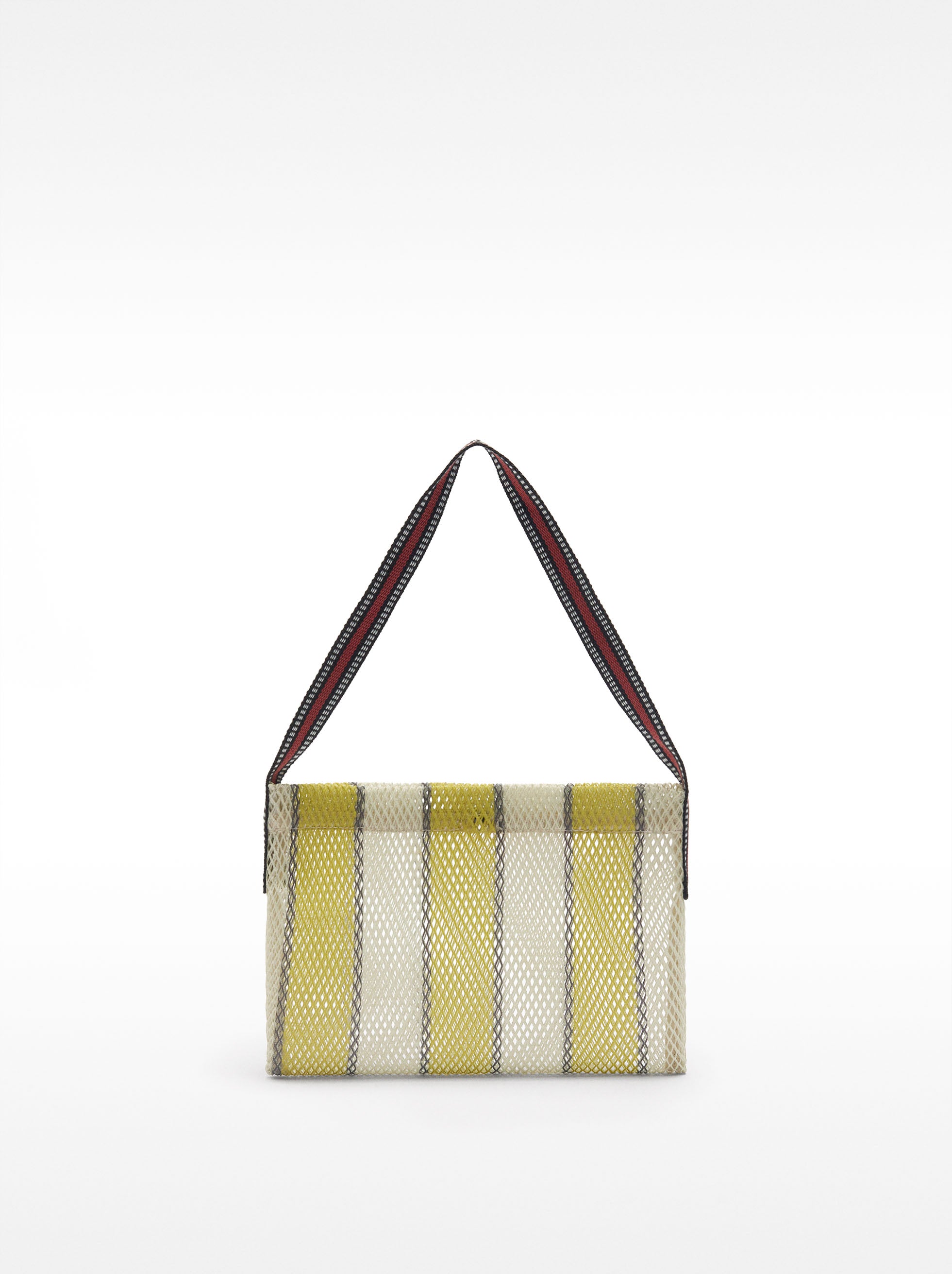 Bolso De Hombro De Rejilla Con Rayas