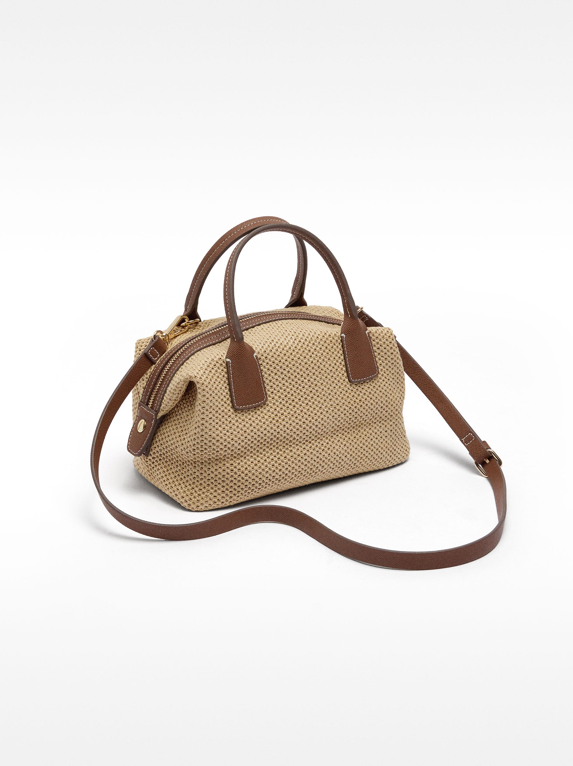 Bolso Tote Efecto Rafia Con Bandolera M