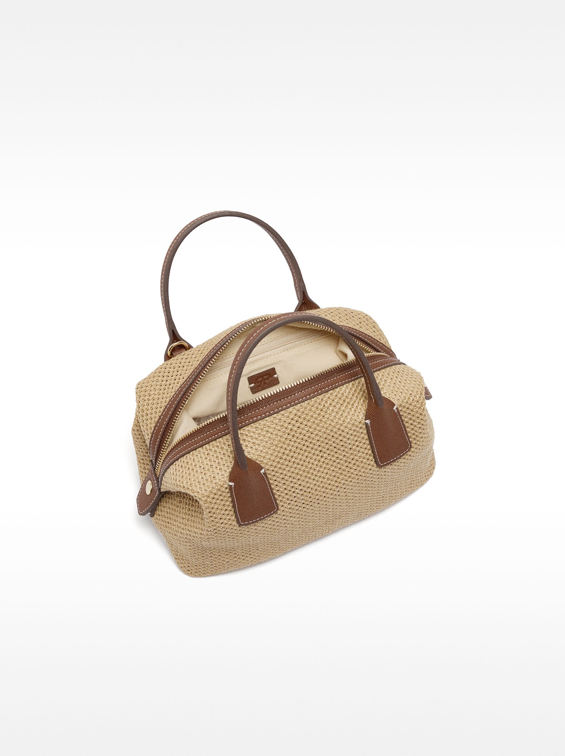 Bolso Tote Efecto Rafia Con Bandolera M