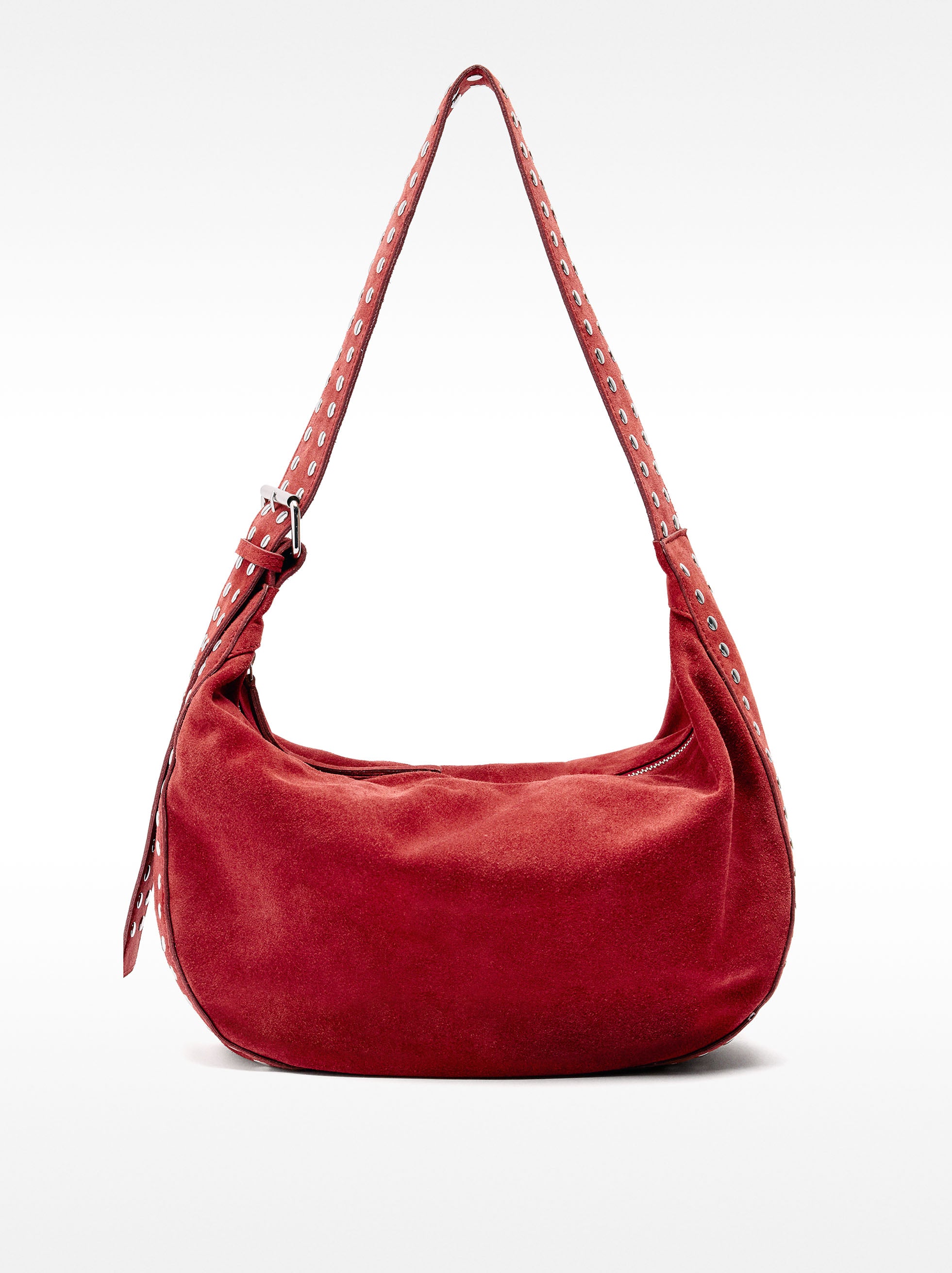 Bolso Bandolera De Piel Con Tachuelas