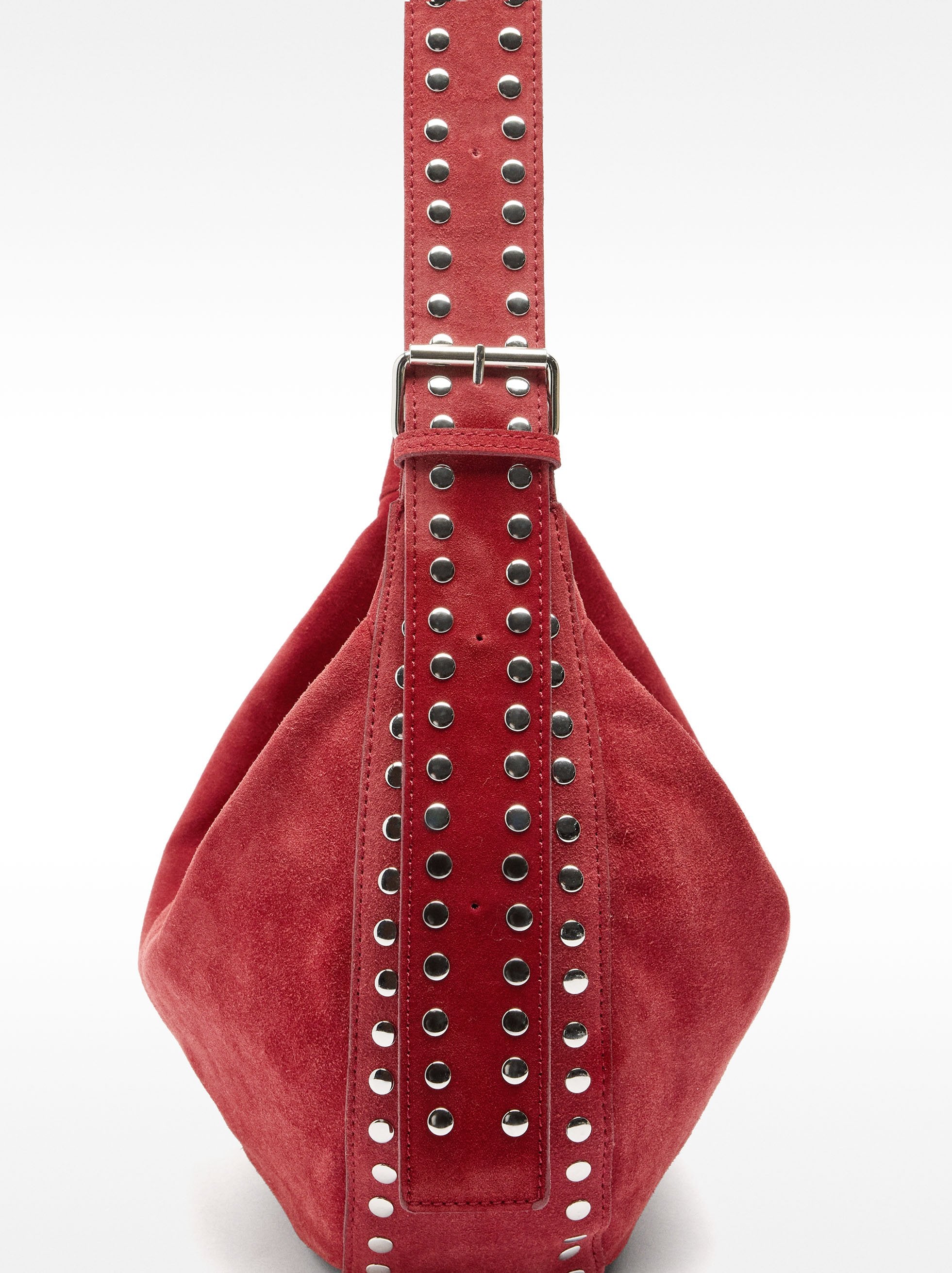 Bolso Bandolera De Piel Con Tachuelas