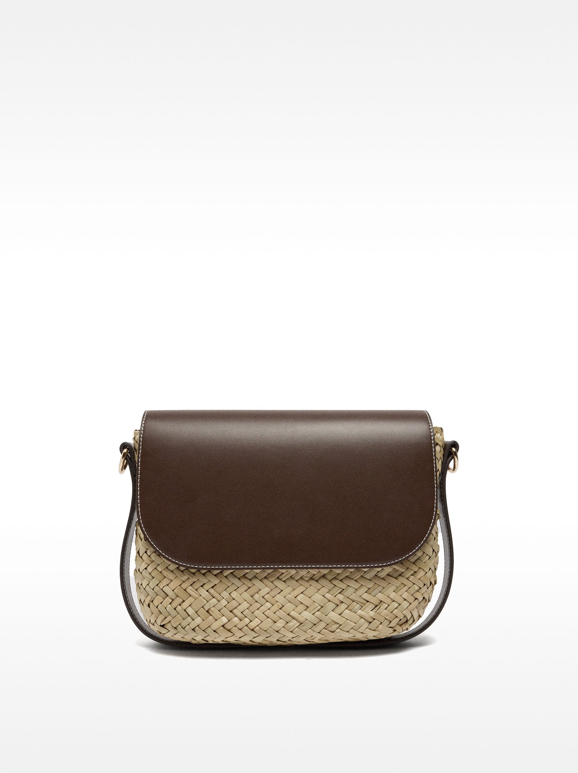 Bolso Bandolera De Rafia Con Solapa