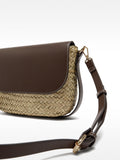 Bolso Bandolera De Rafia Con Solapa