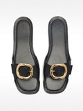Sandalias Rasas Con Hebilla