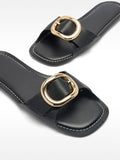 Sandalias Rasas Con Hebilla