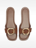 Sandalias Rasas Con Hebilla