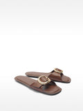 Sandalias Rasas Con Hebilla