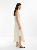 Vestido Largo De Algodón Con Lino