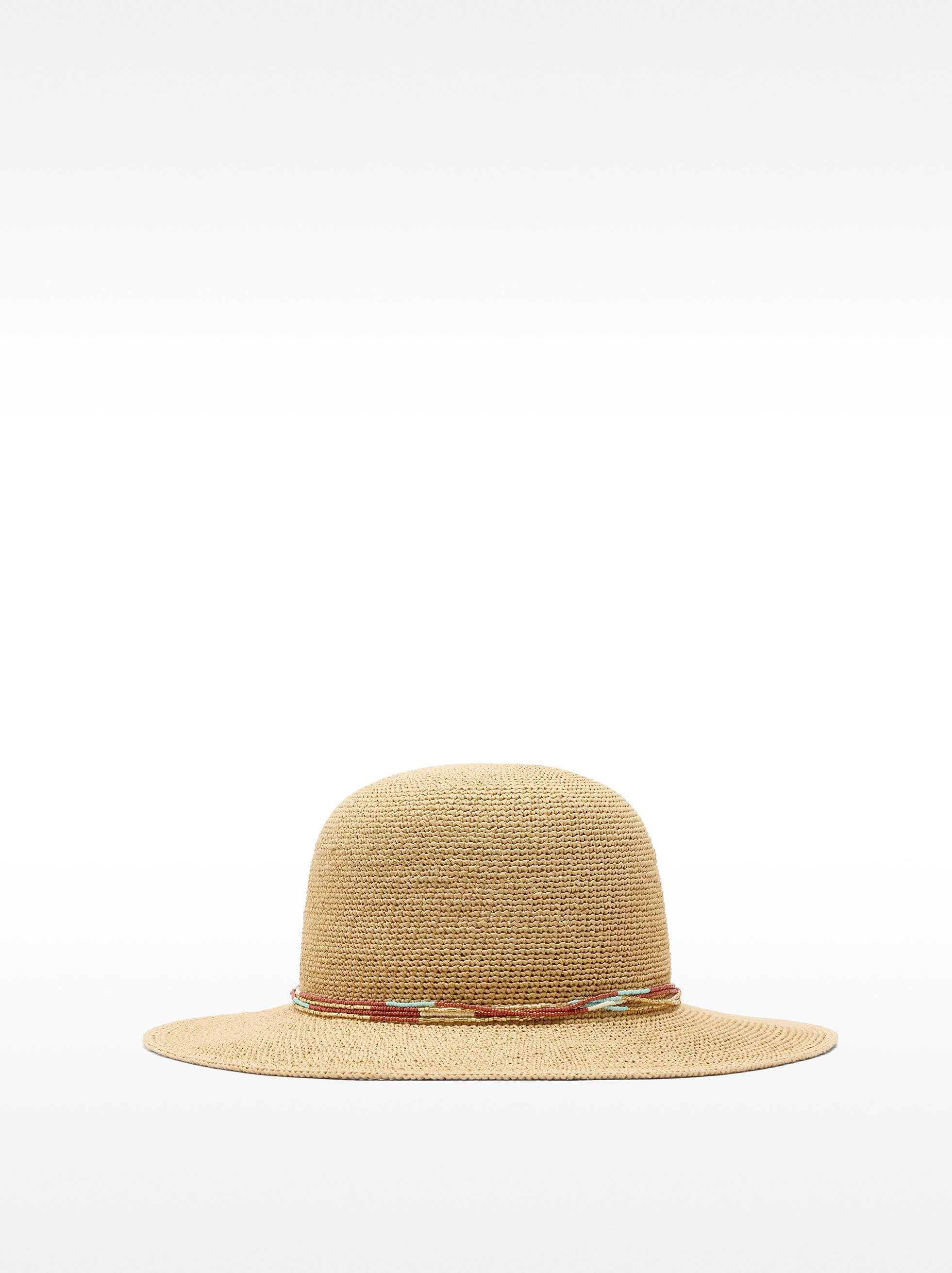 Sombrero Efecto Rafia Con Cinta