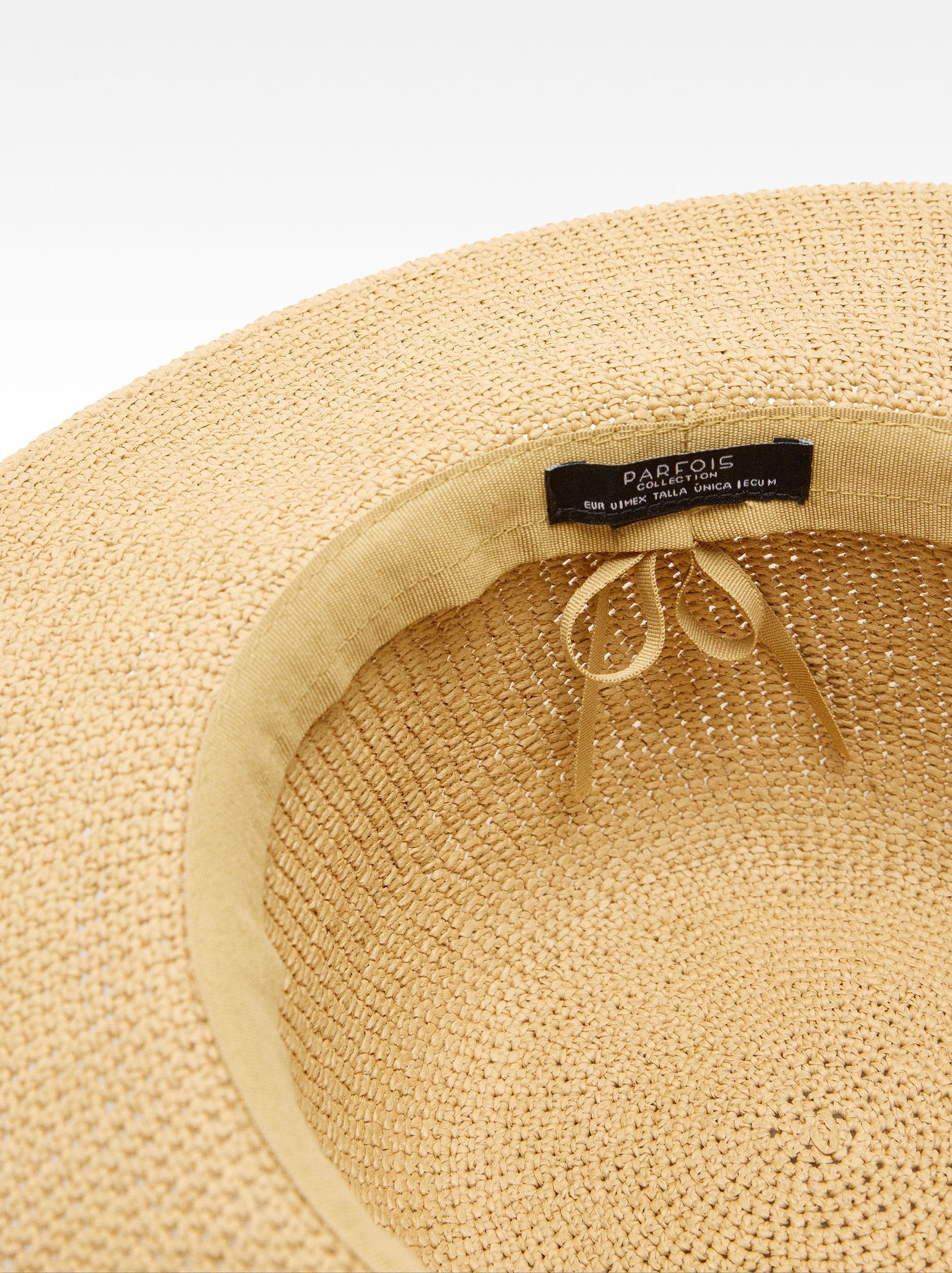 Sombrero Efecto Rafia Con Cinta